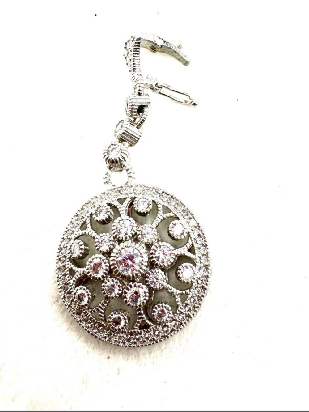 Judith Ripka Sterling Silver CZ Pendant - Picture 3 of 5